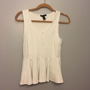White peplum top